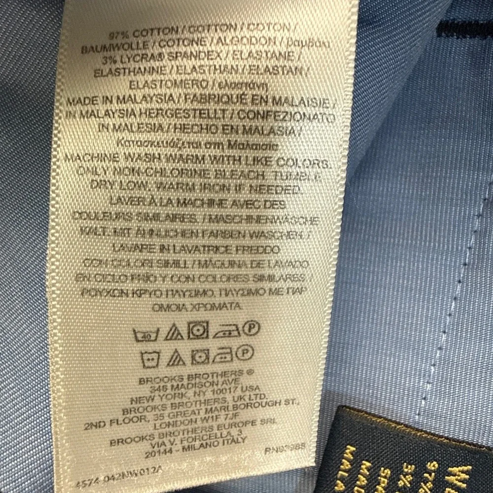 Brooks Brothers Advantage Chino Clark Fit Navy Blue Pants Mens 40x34 Lightweight